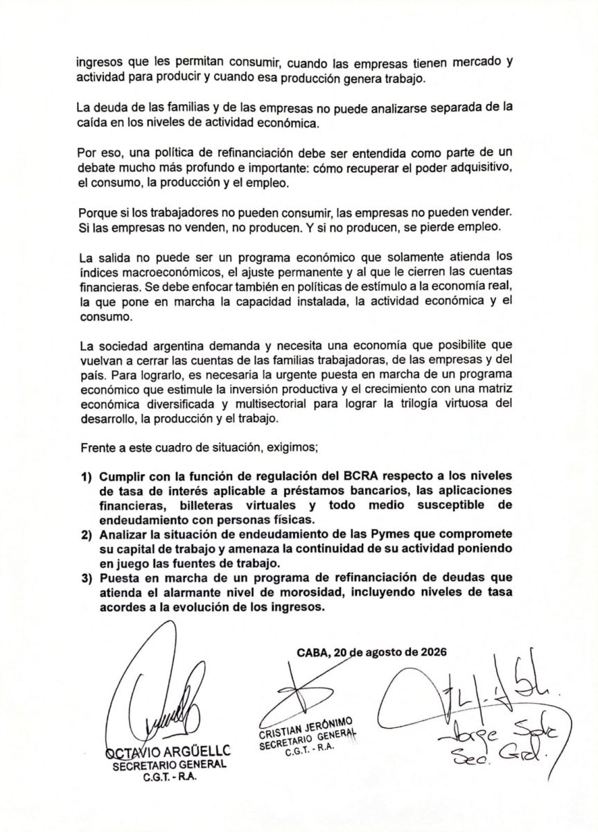 Nota de la CGT (página 2)